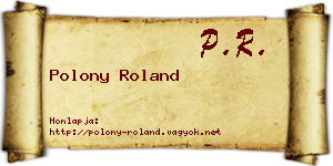 Polony Roland névjegykártya